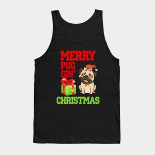 Merry Pug Gin Christmas Tank Top